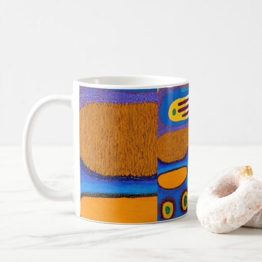 Aborigine-Abstrakt Art Vol. 4 Kaffeetasse (Mit Donut)