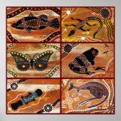 Aborigine Art Collage Poster (Vorne)