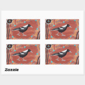 Aborigine Art Magpie Dreaming Stickers (Blatt)