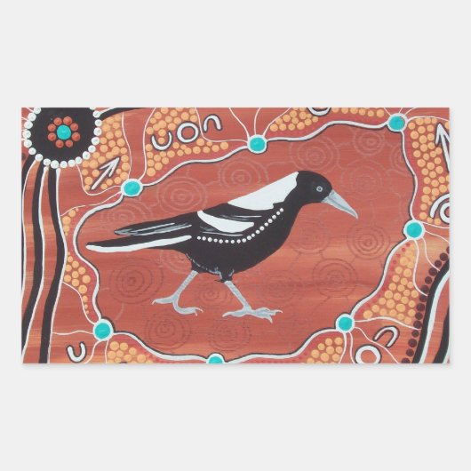 Aborigine Art Magpie Dreaming Stickers (Vorderseite)