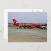 Aborigine Art, Quantas 747, Kingsford Smith Airpo Postkarte (Vorne/Hinten)