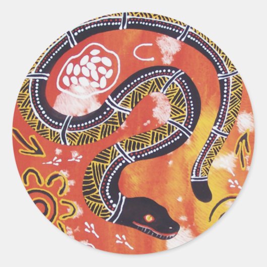 Aborigine Art Snake Dreaming Sticker (Vorderseite)