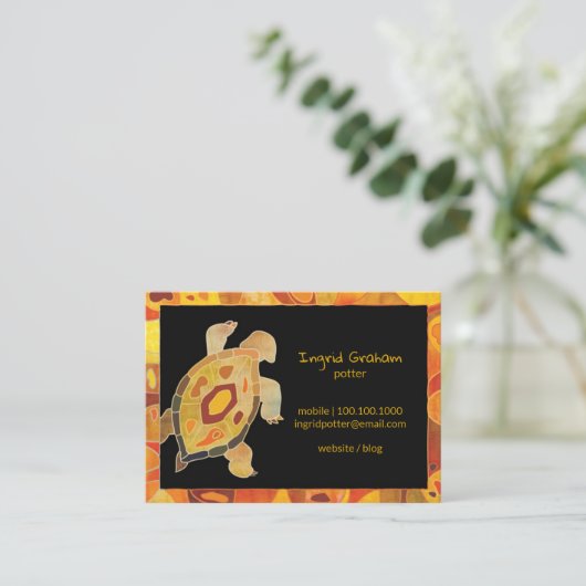 Aborigine Art Turtle Potter Visitenkarte (Stehend Vorderseite)
