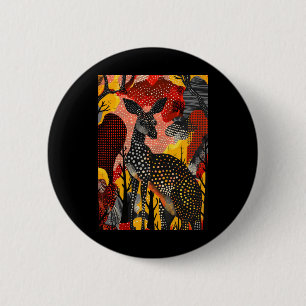 Aborigine Australian Kangaroo Dot Art Roo Artwork Button