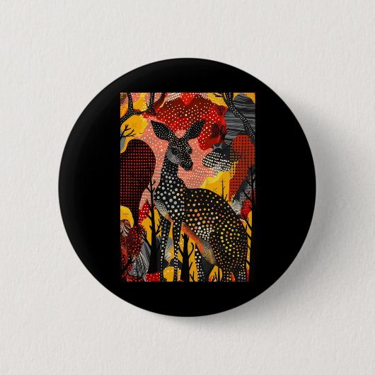 Aborigine Australian Kangaroo Dot Art Roo Artwork Button (Vorderseite)