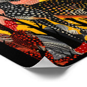 Aborigine Australian Kangaroo Dot Art Roo Artwork Poster (Ecke)