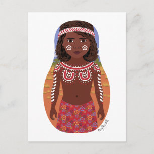 Aborigine Australian Matryoshka Postcard Postkarte