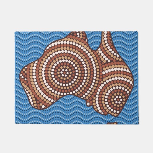 Aborigine-Australien Punktmalerei Fußmatte (Vorderseite)