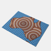 Aborigine-Australien Punktmalerei Fußmatte (Schrägansicht)