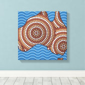 Aborigine-Australien Punktmalerei Leinwanddruck (Insitu (Holzboden))