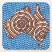 Aborigine-Australien Punktmalerei Rechteckiger Pappuntersetzer (Vorderseite)