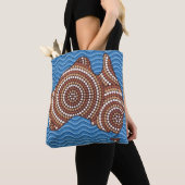 Aborigine-Australien Punktmalerei Tasche (Von Nahem)