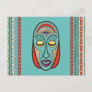 Aborigine Aztec Inca Mayan Mask Postkarte