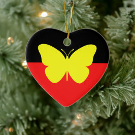 Aborigine-Butterfly-Fahne Keramik Ornament