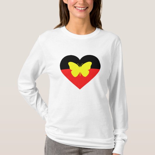 Aborigine-Butterfly-Fahne T-Shirt (Vorderseite)