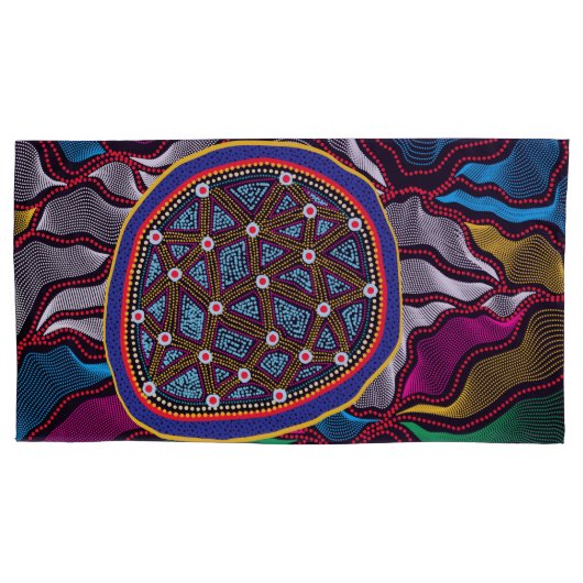 Aborigine-Design-15 Pillowcase Kissenbezug (Vorderseite-Links)