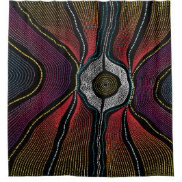 Aborigine-Design-2-Duschvorhang Duschvorhang