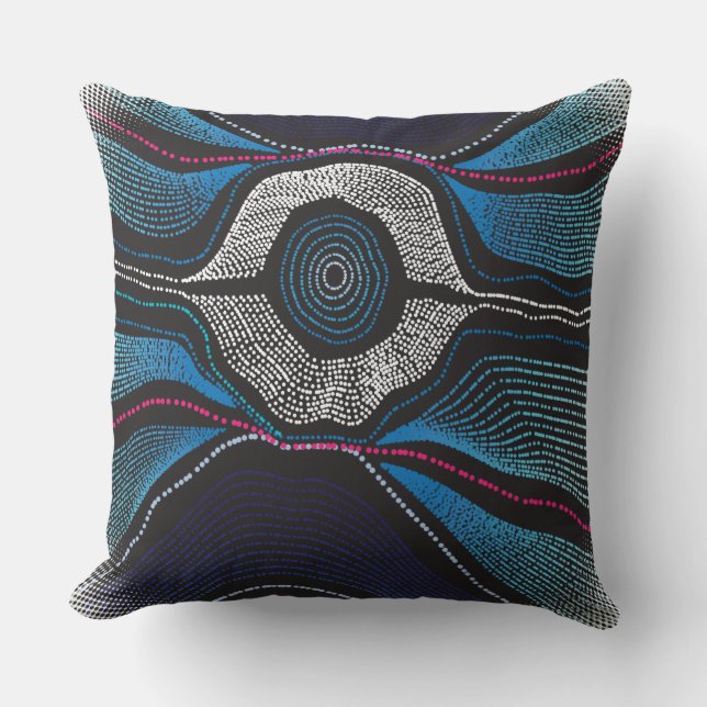 Aborigine Design Two Throw Kissen (Vorderseite)