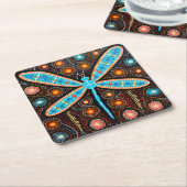 Aborigine-Dot Art Dragonfly-Untersetzer Rechteckiger Pappuntersetzer (angewinkelt)