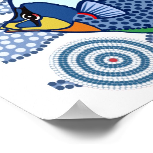 Aborigine Dot Art Fish-01 Poster (Ecke)
