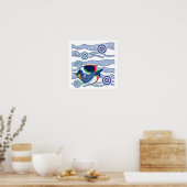 Aborigine Dot Art Fish-01 Poster (Küche)