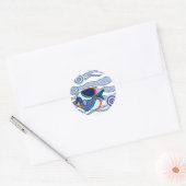 Aborigine Dot Art Fish-01 Runder Aufkleber (Umschlag)