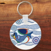 Aborigine Dot Art Fish-01 Schlüsselanhänger (Vorderseite)