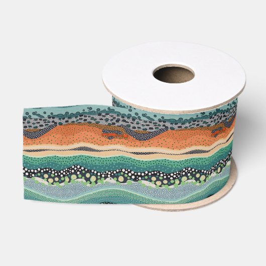 Aborigine-Dot Stripes Ripsband (Spule)