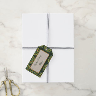 Aborigine dot style Green Gift Tag Geschenkanhänger
