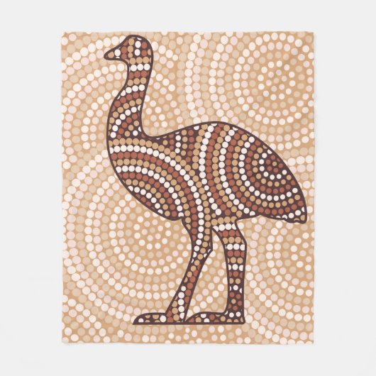 Aborigine-Emu-Punktmalerei Fleecedecke (Vorderseite)