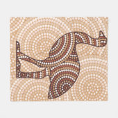 Aborigine-Emu-Punktmalerei Fleecedecke (Vorderseite (Horizontal))