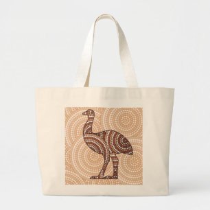 Aborigine-Emu-Punktmalerei Jumbo Stoffbeutel