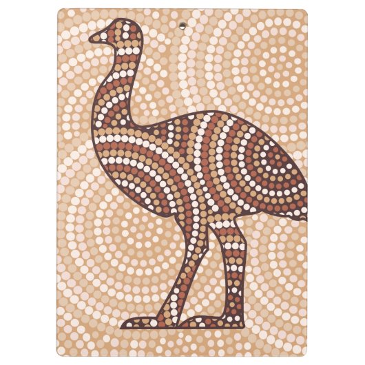 Aborigine-Emu-Punktmalerei Klemmbrett (Rückseite)