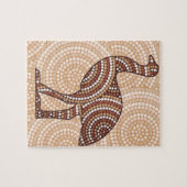 Aborigine-Emu-Punktmalerei Puzzle (Horizontal)