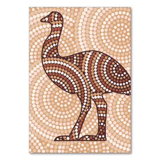 Aborigine-Emu-Punktmalerei Tischnummer (Vorderseite)