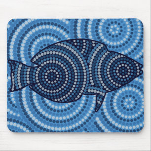 Aborigine-Fische Punktion Mousepad
