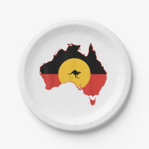 Aborigine-Flag T Shirt Australien Flaggengeschenk Pappteller