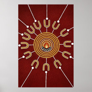 Aborigine Harmonie - Feuerseitige Kunst Poster