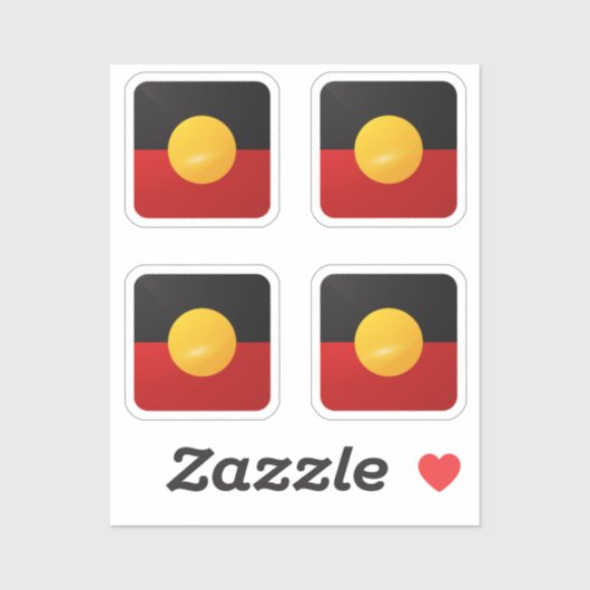 Aborigine-Hochglanzflagge Aufkleber (Blatt)