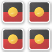 Aborigine-Hochglanzflagge Aufkleber (Vorderseite)