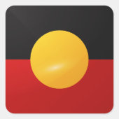 Aborigine-Hochglanzflagge Quadratischer Aufkleber (Vorderseite)
