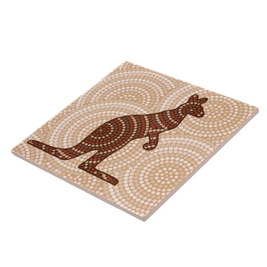 Aborigine-Kangaroo-Punktmalerei Fliese (Seite)