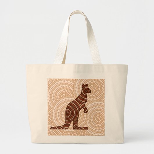 Aborigine-Kangaroo-Punktmalerei Jumbo Stoffbeutel (Vorne)