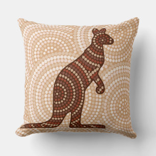 Aborigine-Kangaroo-Punktmalerei Kissen