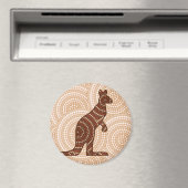 Aborigine-Kangaroo-Punktmalerei Magnet (In Situ (Geschirrspüler))