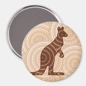 Aborigine-Kangaroo-Punktmalerei Magnet (Vorderseite/Rückseite)