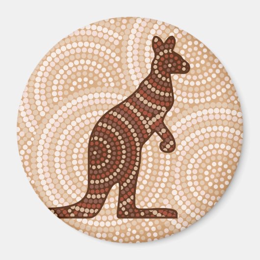 Aborigine-Kangaroo-Punktmalerei Magnet (Vorne)