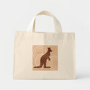 Aborigine-Kangaroo-Punktmalerei Mini Stoffbeutel