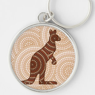 Aborigine-Kangaroo-Punktmalerei Schlüsselanhänger