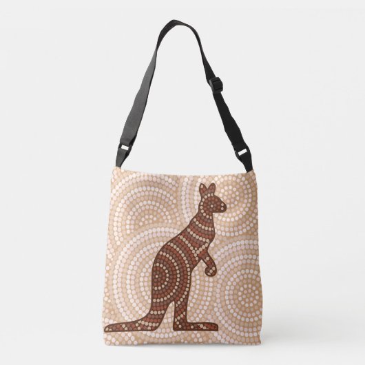 Aborigine-Kangaroo-Punktmalerei Tragetaschen Mit Langen Trägern (Rückseite)